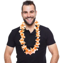 Hot Windy City Novelties Silk Flower 36" Leis Orange