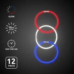 Best Windy City Novelties Patriotic Glow Bracelets Retail Counter Display