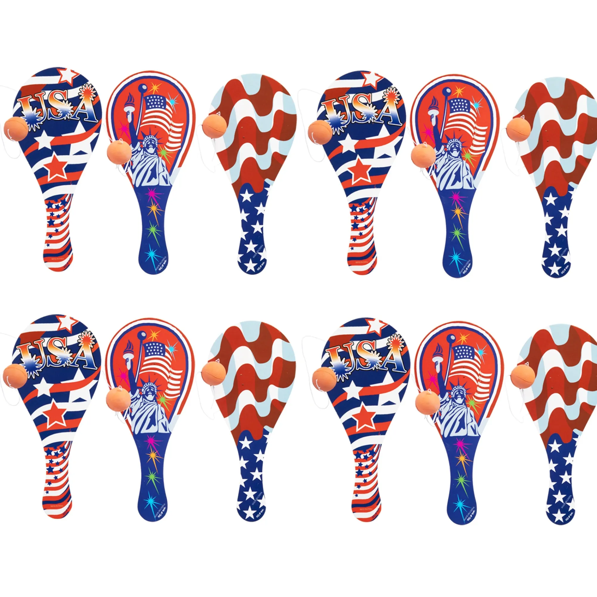 Hot Windy City Novelties Patriotic Paddle Balls
