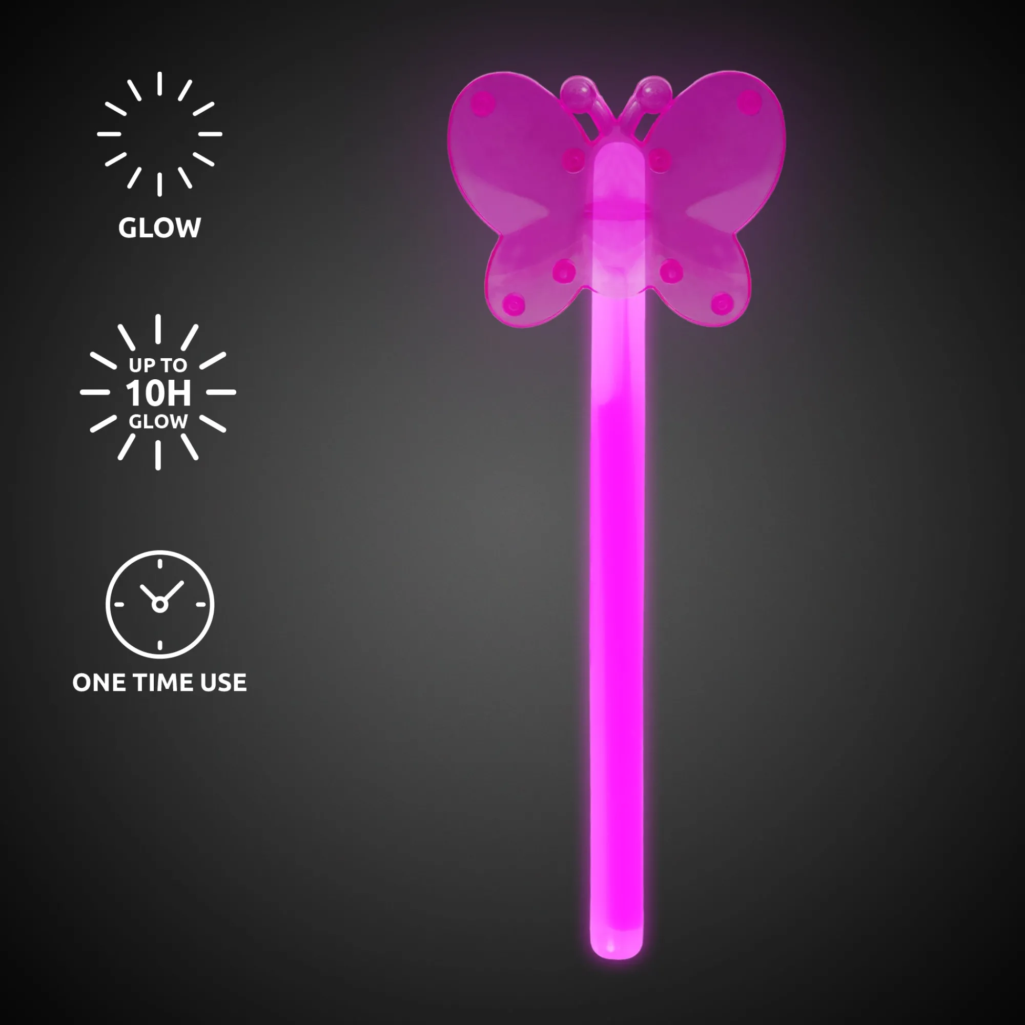 Sale Windy City Novelties Pink Butterfly Glow Wand