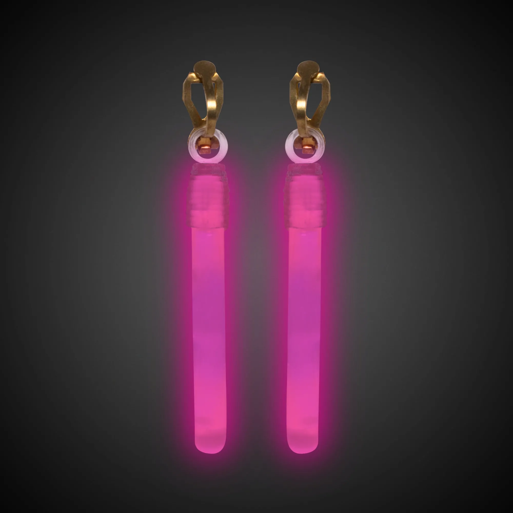 New Windy City Novelties Glow Clip-On Earrings Pink