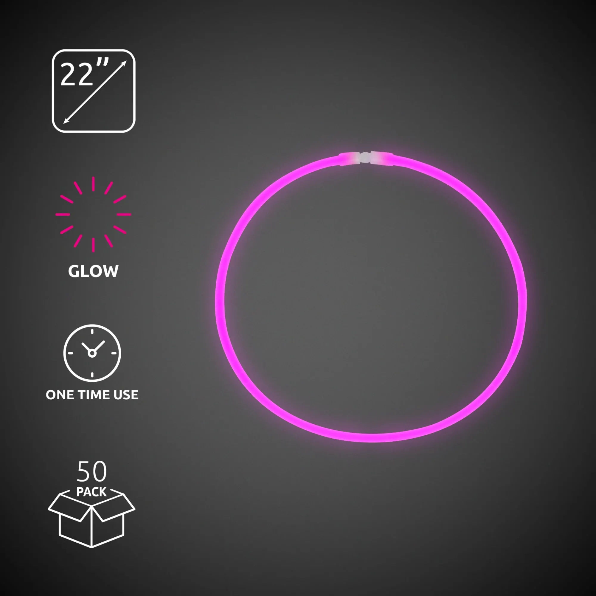 Clearance Windy City Novelties 22" Glow Necklaces Pink
