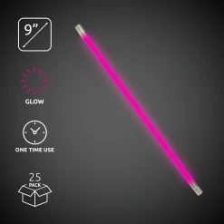Clearance Windy City Novelties 9" Glow Straws Pink