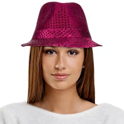 Online Windy City Novelties Pink Sequin Fedora Hat