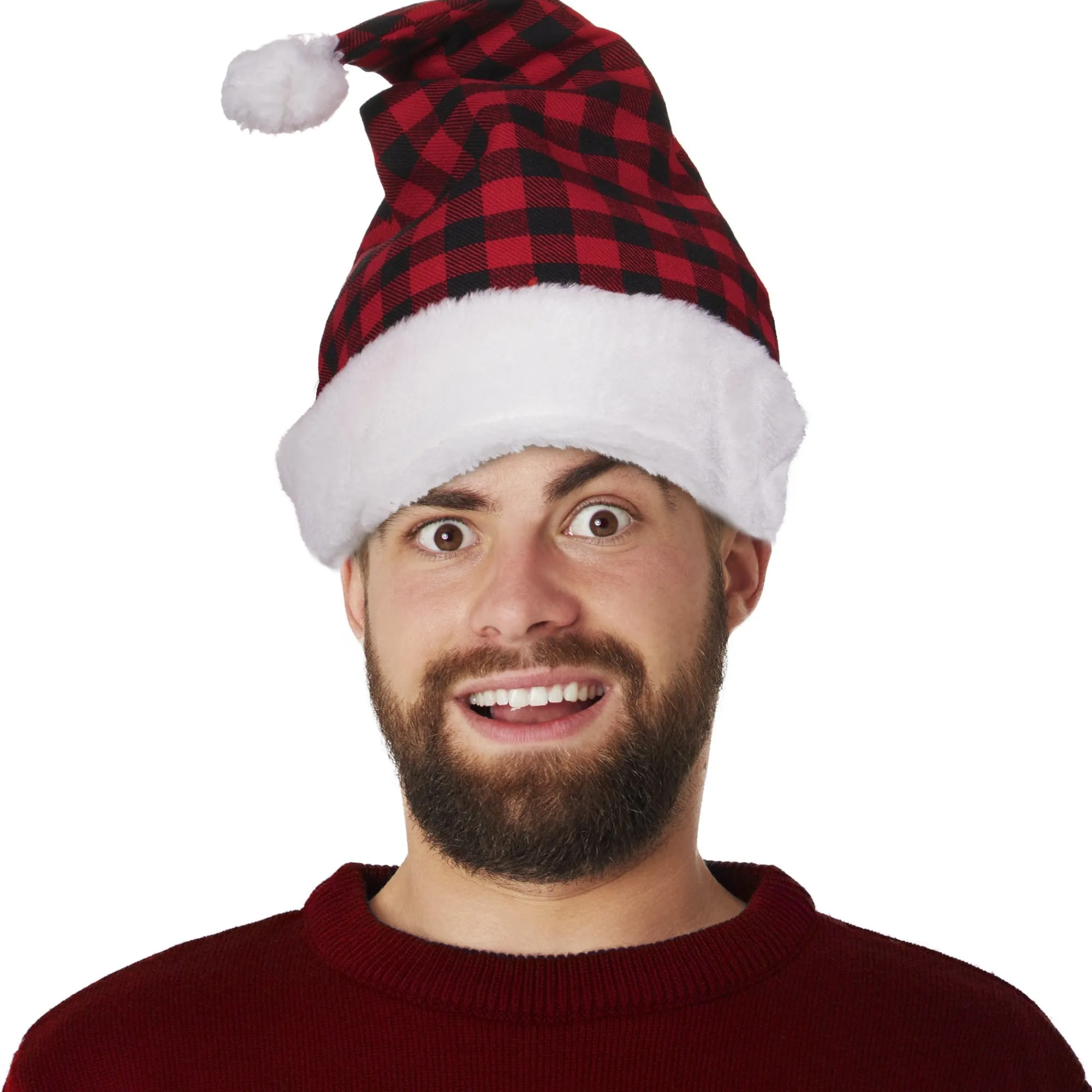 Sale Windy City Novelties Plaid Santa Hat