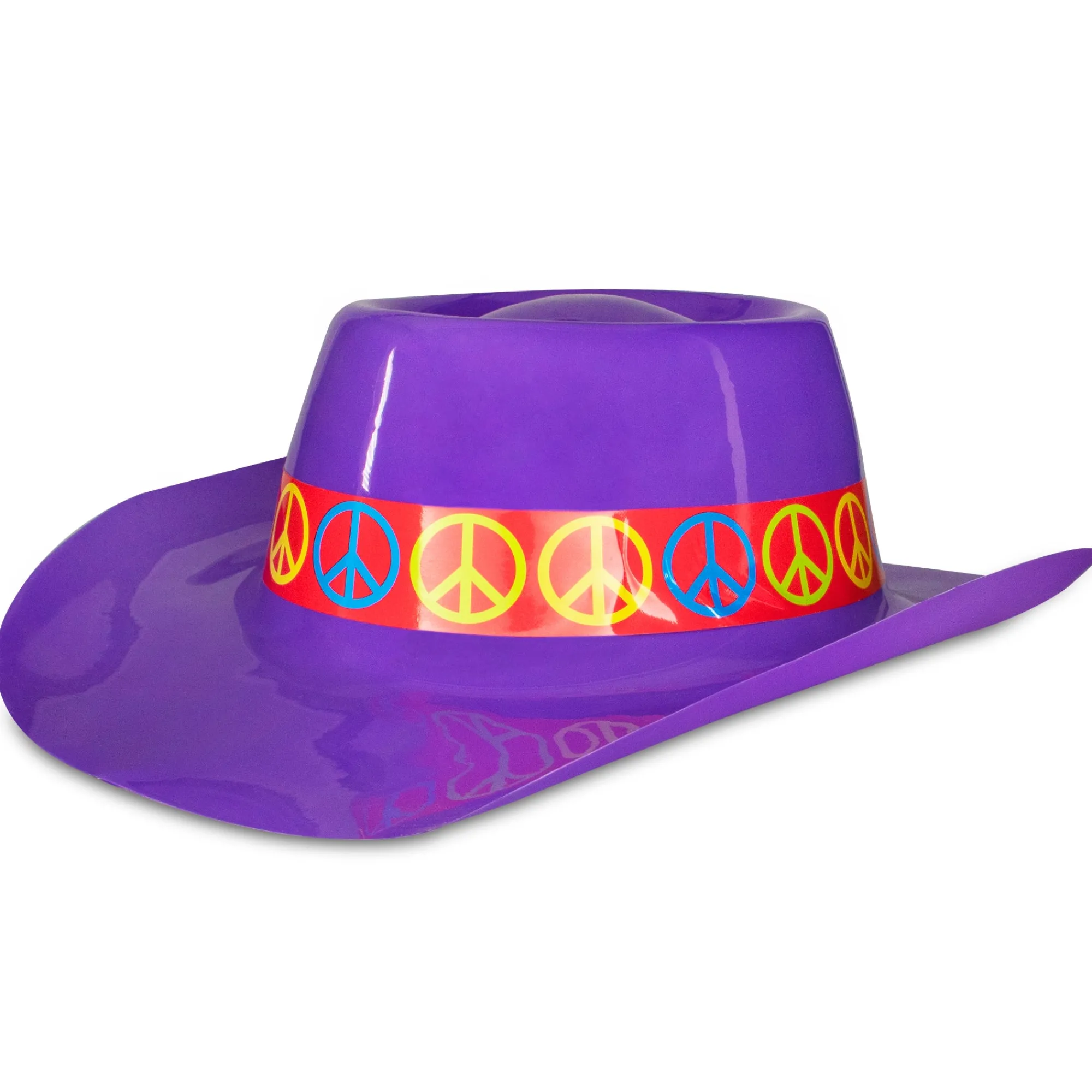 Windy City Novelties Purple Cowboy Hats with Peace Signs