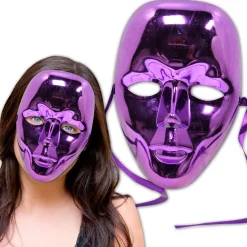 Outlet Windy City Novelties Purple Metallic Full Face Masks