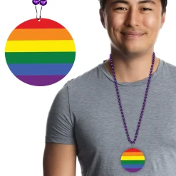 Windy City Novelties Rainbow Pride Medallion Bead Necklaces