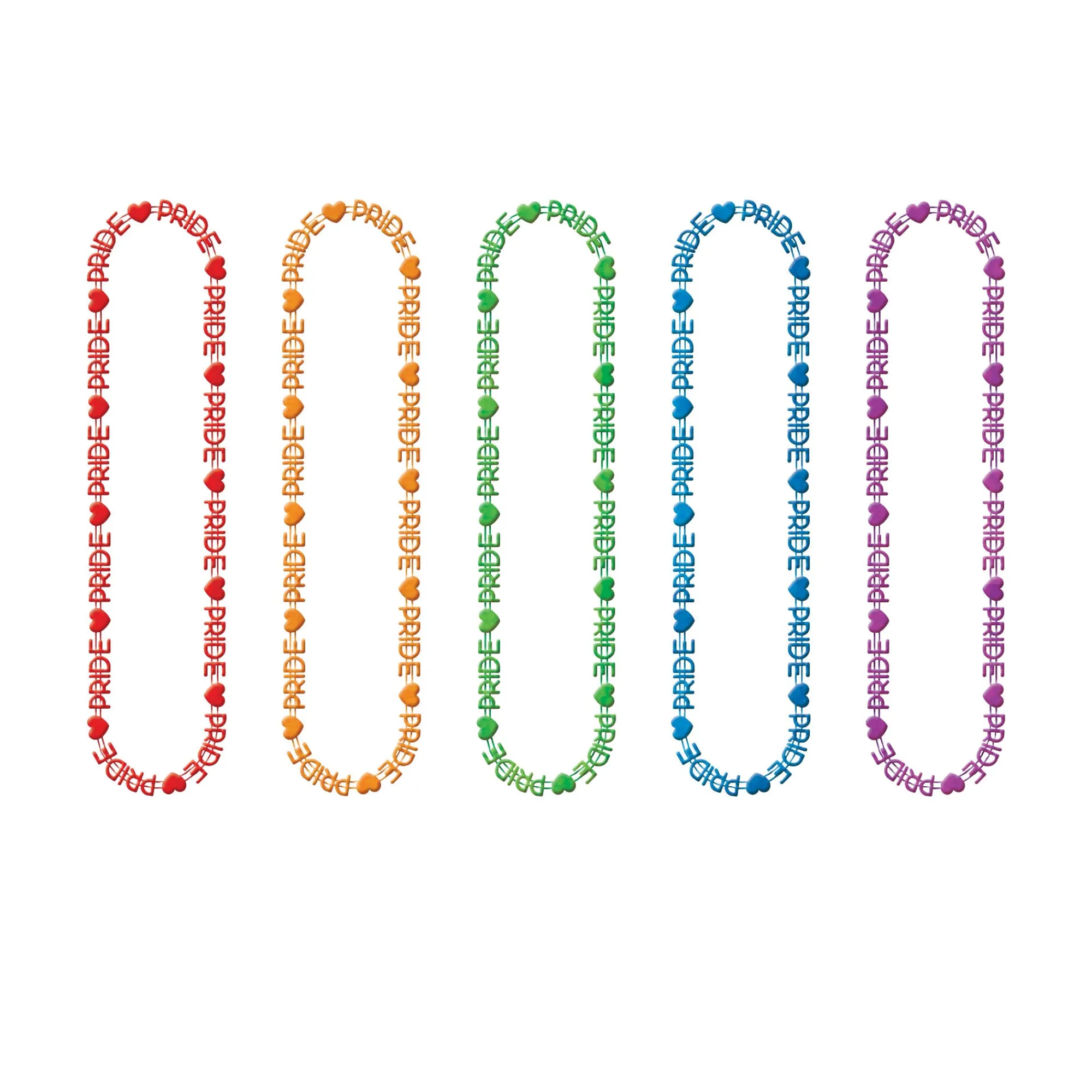 Clearance Windy City Novelties Rainbow Pride 32" Word Bead Necklaces