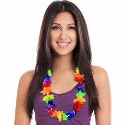 Outlet Windy City Novelties Rainbow Silk Flower 40" Leis