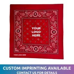 Clearance Windy City Novelties Cotton Bandanas Red