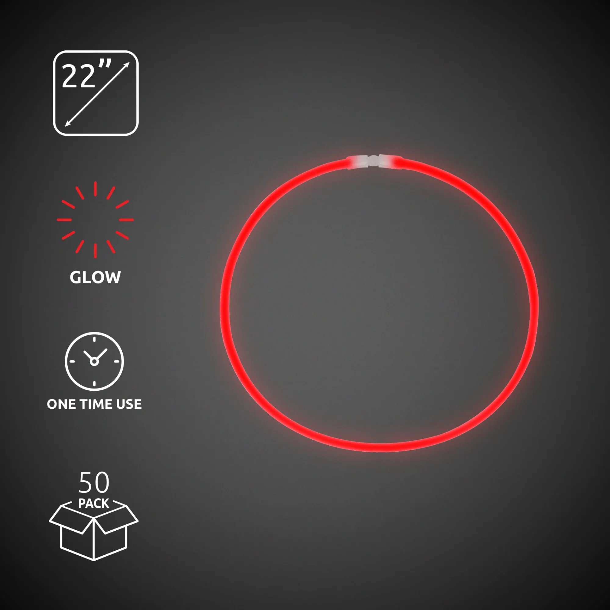 Discount Windy City Novelties 22" Glow Necklaces Red