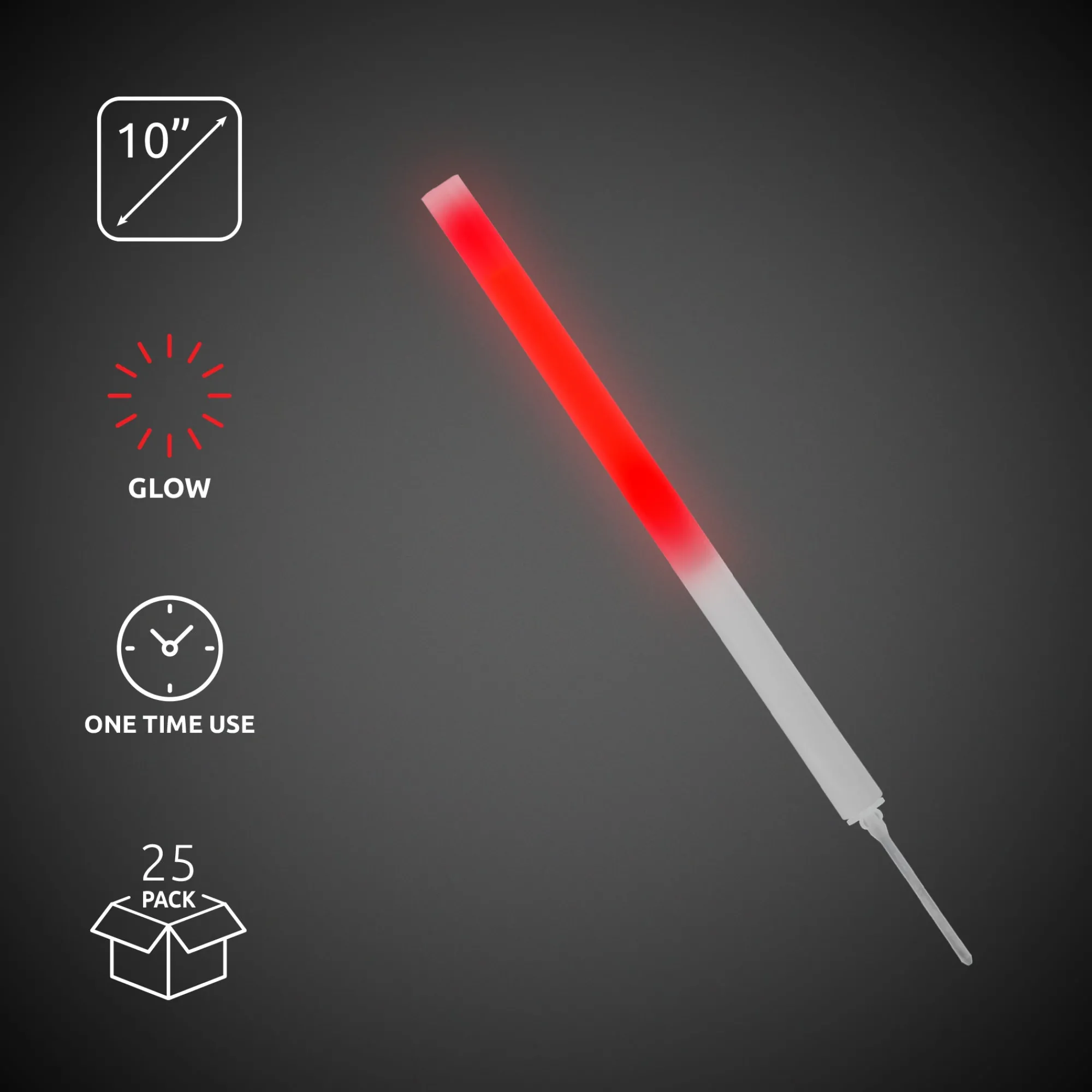 Best Windy City Novelties 10" Glow Sticks With Spikes Red