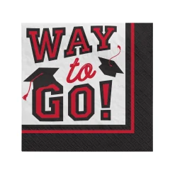 Windy City Novelties Red Graduation Beverage Napkins
