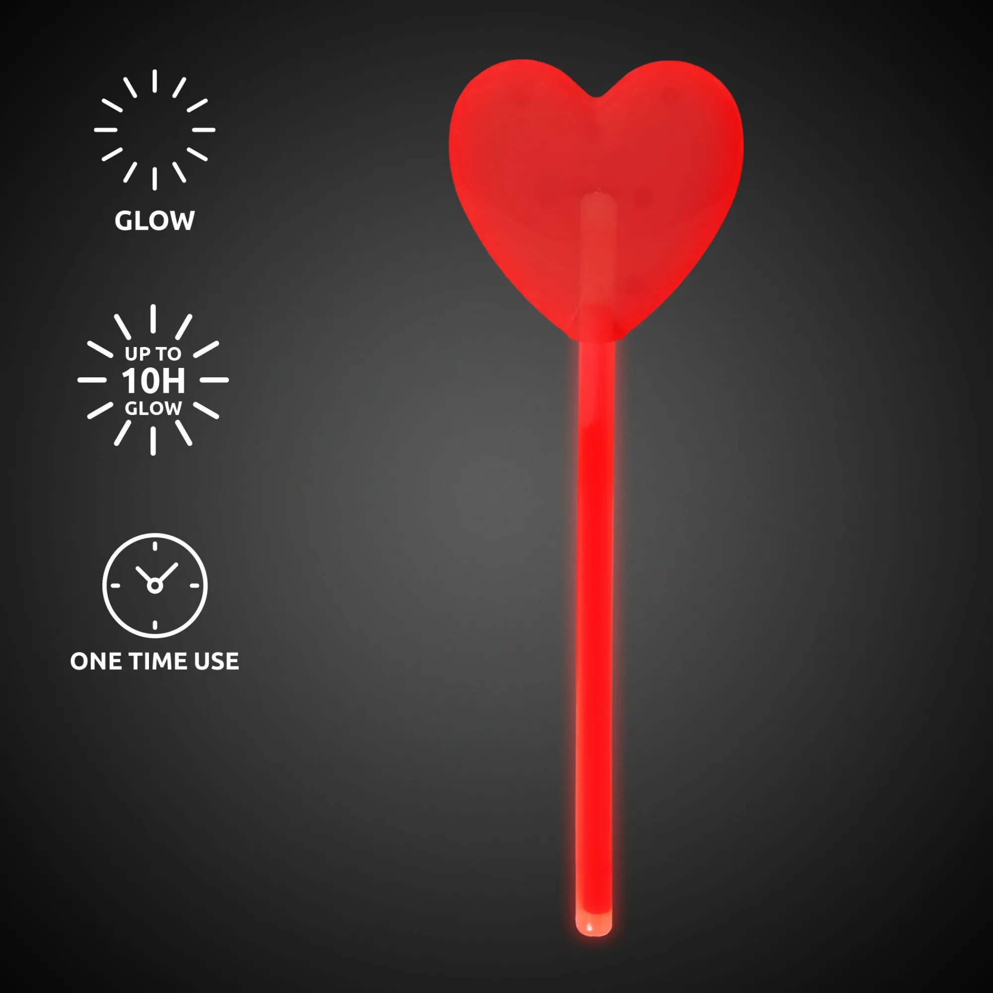 New Windy City Novelties Red Heart Shaped Glow Stick