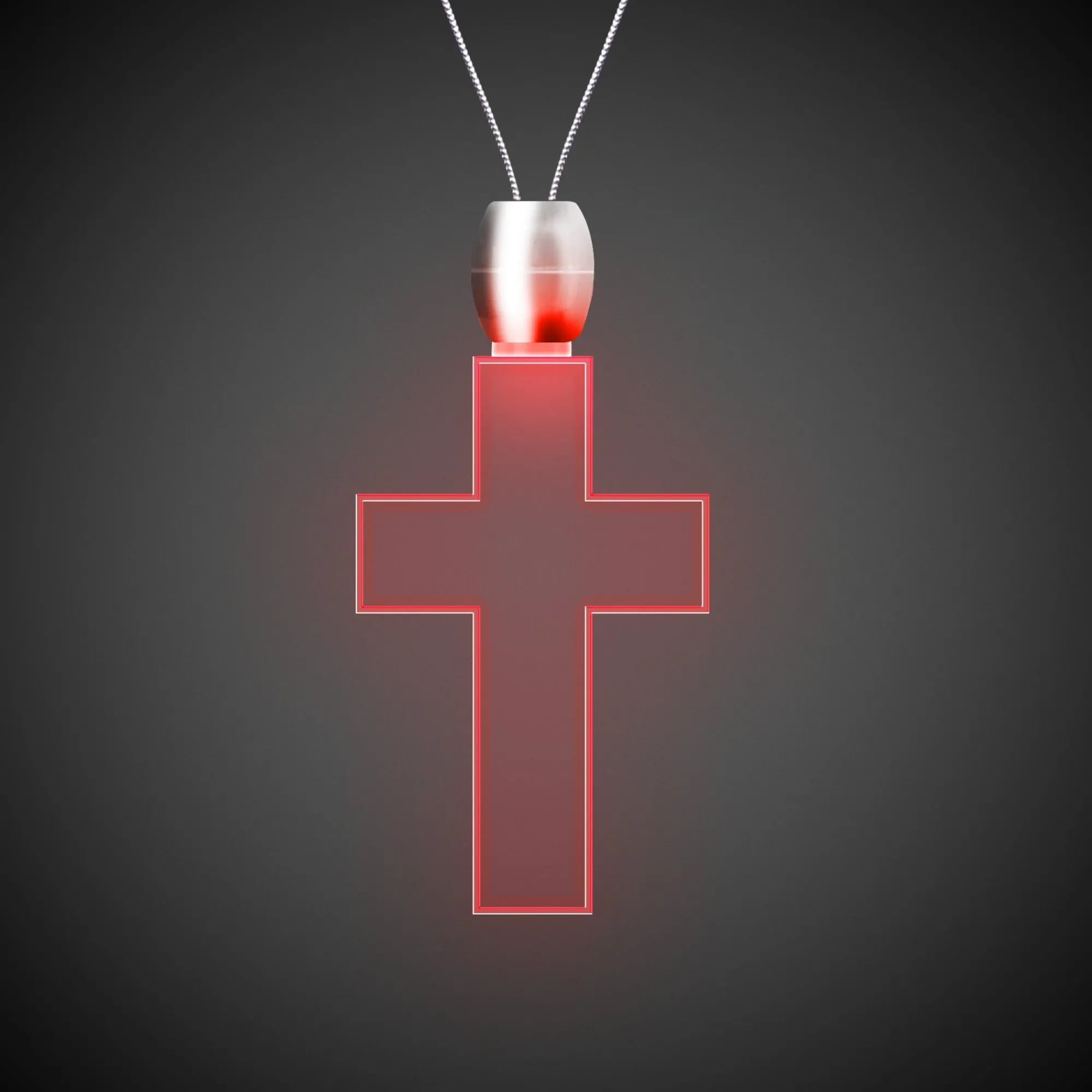Windy City Novelties Red LED Cross Pendant Necklace