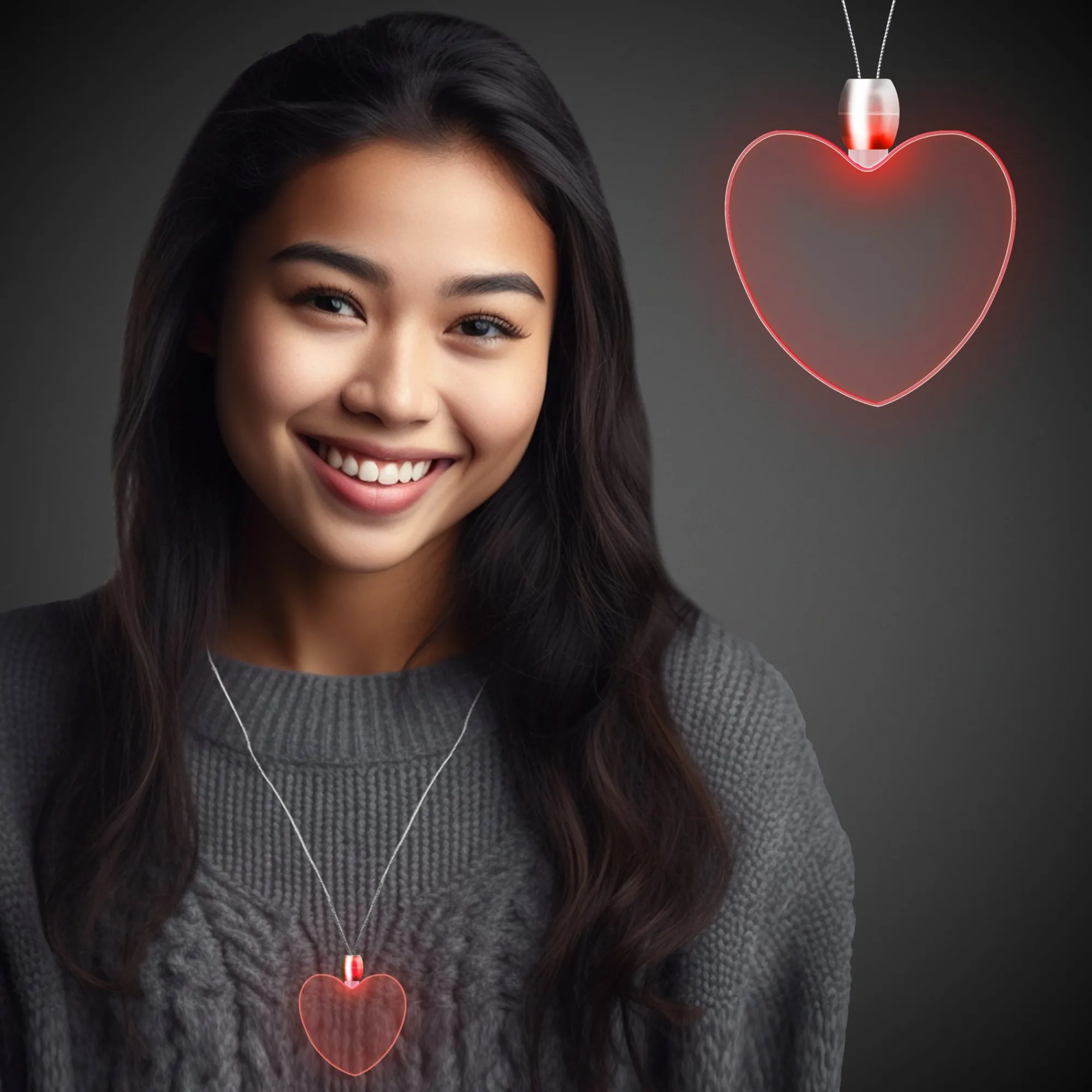 Windy City Novelties Red LED Heart Pendant Necklace