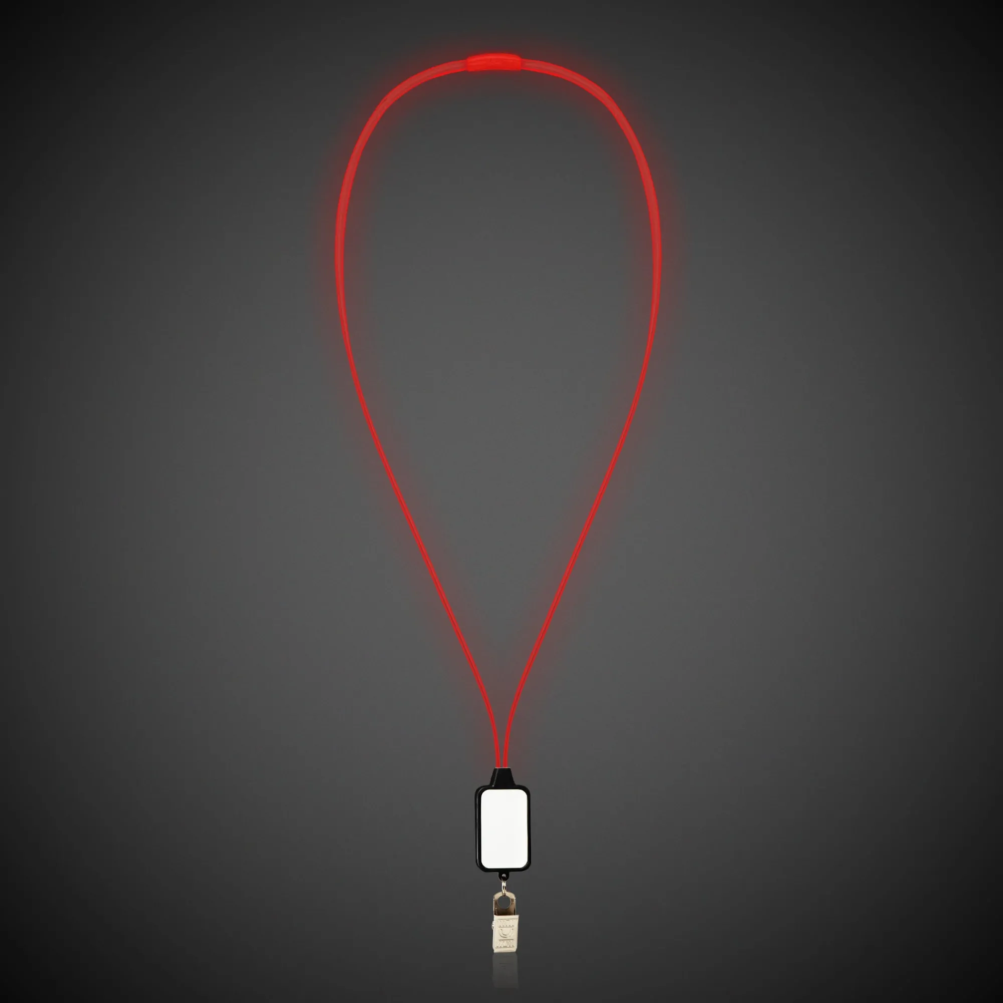Clearance Windy City Novelties LED Lanyard with Badge Clip Red