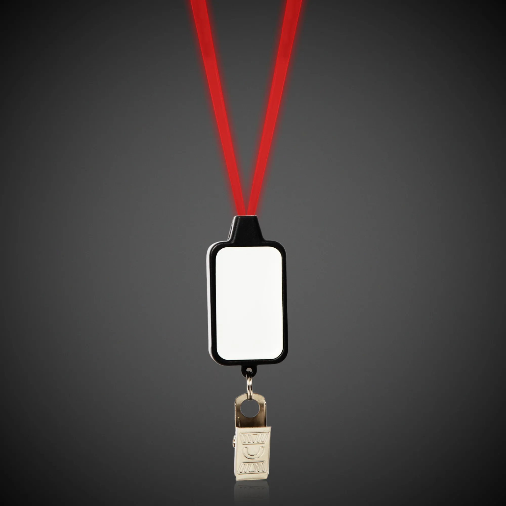 Clearance Windy City Novelties LED Lanyard with Badge Clip Red