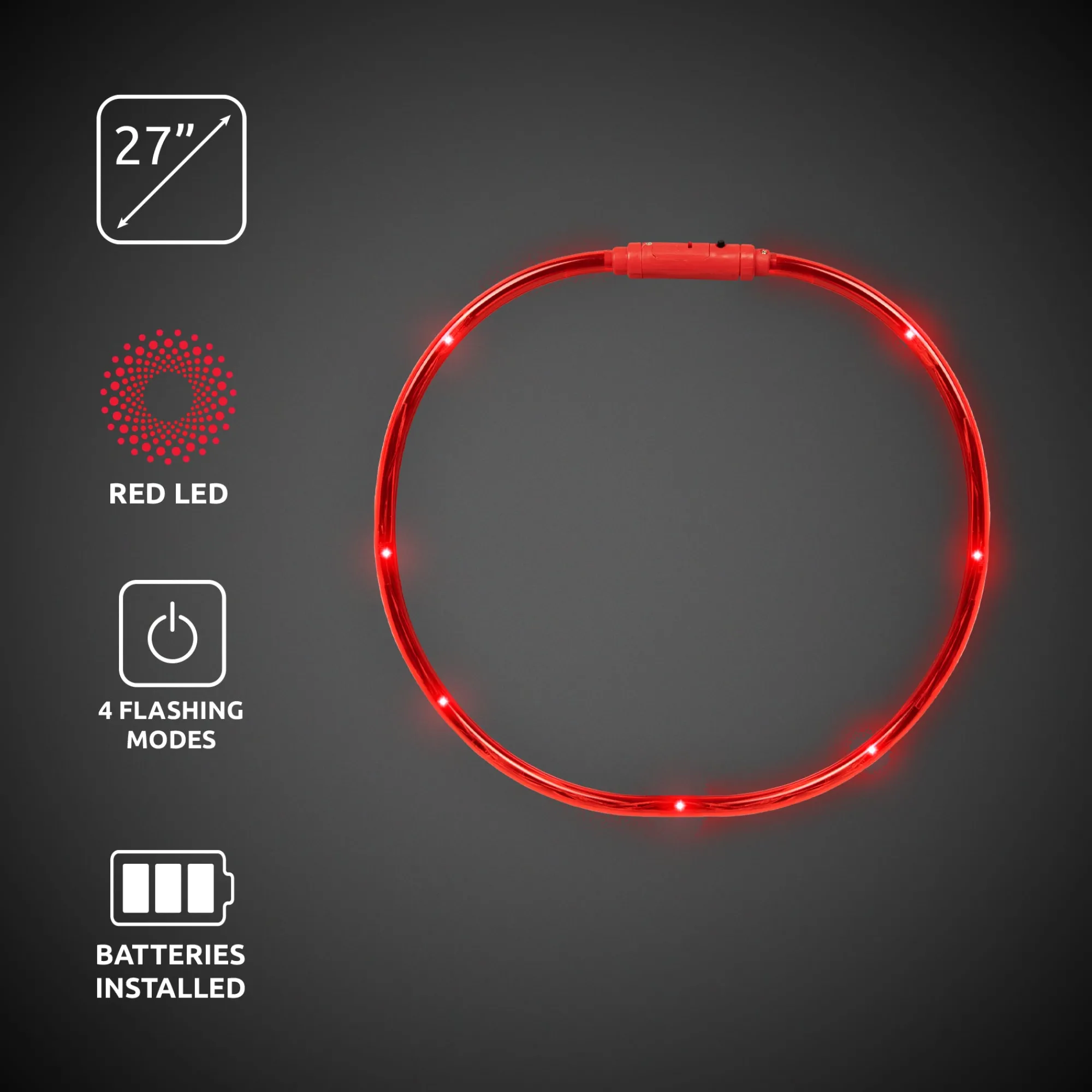 Windy City Novelties LED 27" Necklace Red