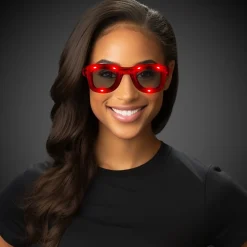 New Windy City Novelties LED Retro Sunglasses Red