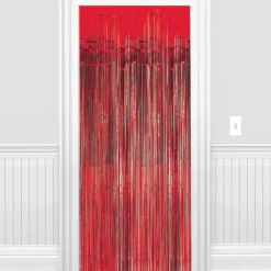 Outlet Windy City Novelties Red Metallic Fringe Curtain