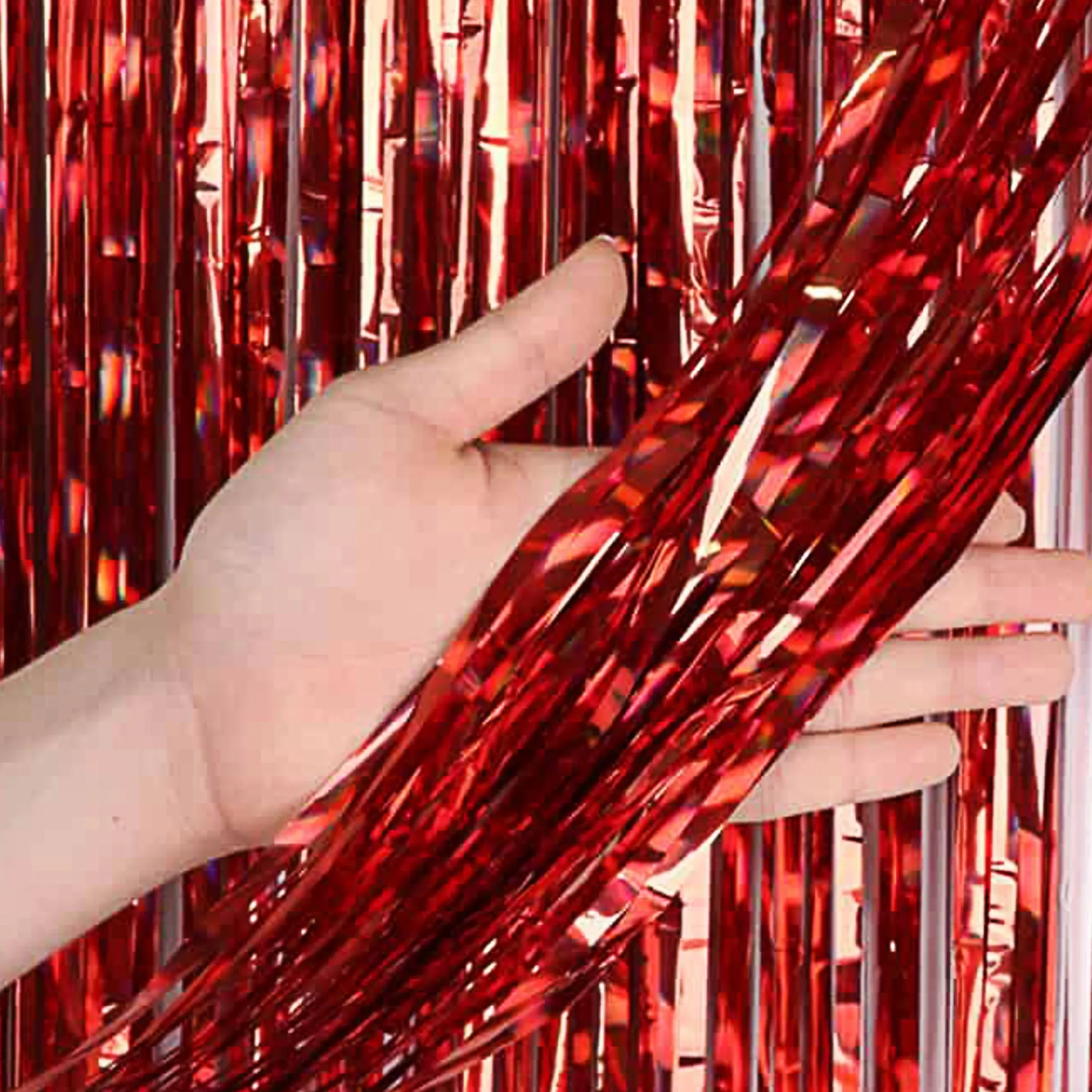 Outlet Windy City Novelties Red Metallic Fringe Curtain