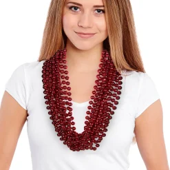 Clearance Windy City Novelties 33" 12mm Bead Necklaces Red