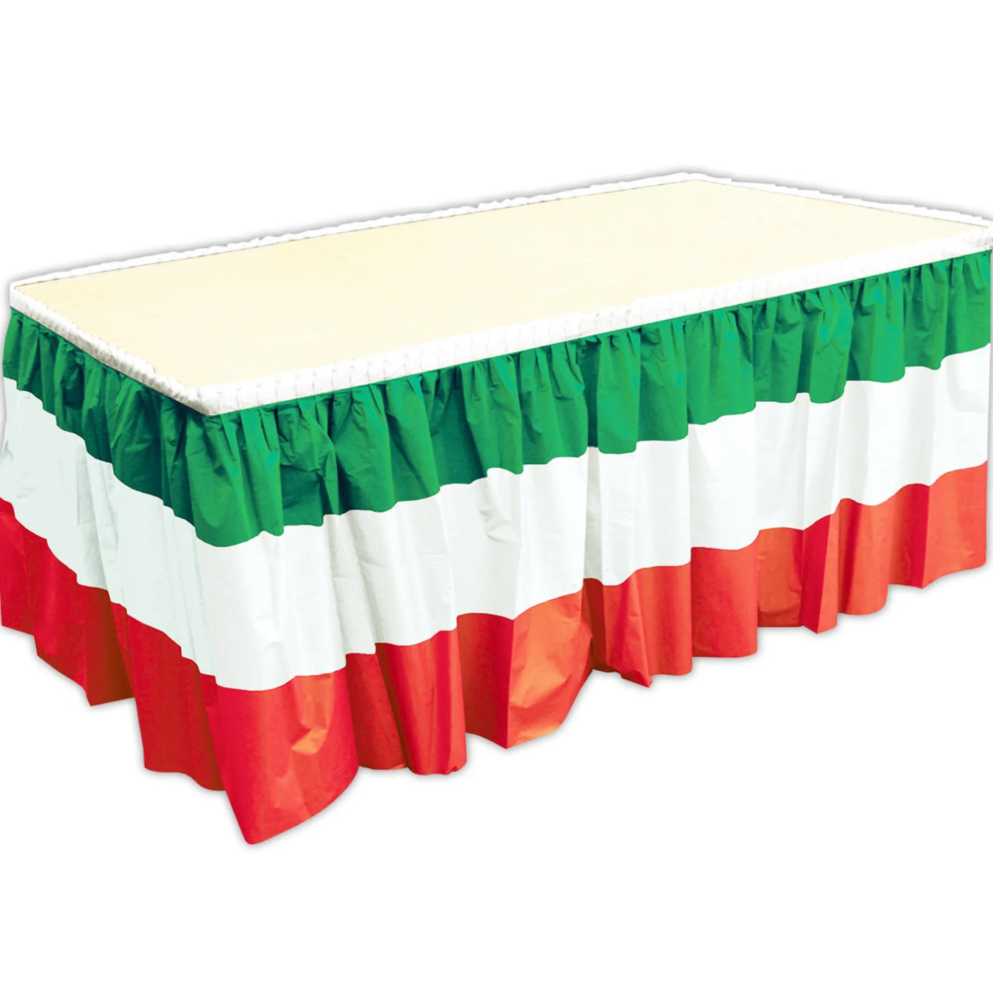 Sale Windy City Novelties Red, White and Green Table Skirt