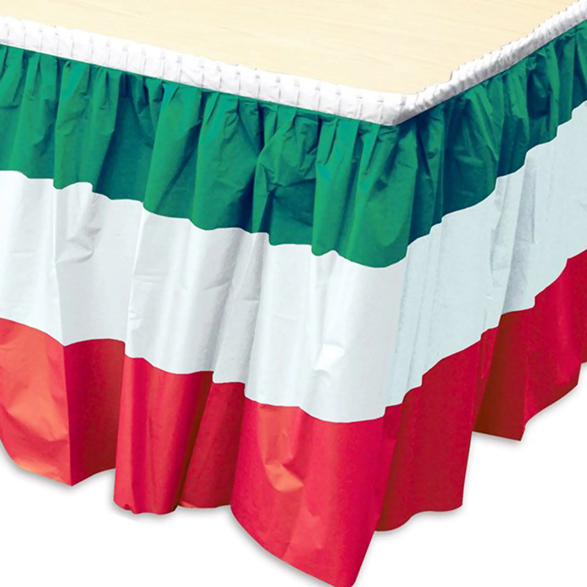 Sale Windy City Novelties Red, White and Green Table Skirt