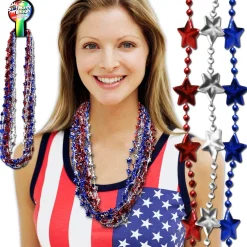 Windy City Novelties Red, White & Blue Star Bead 33