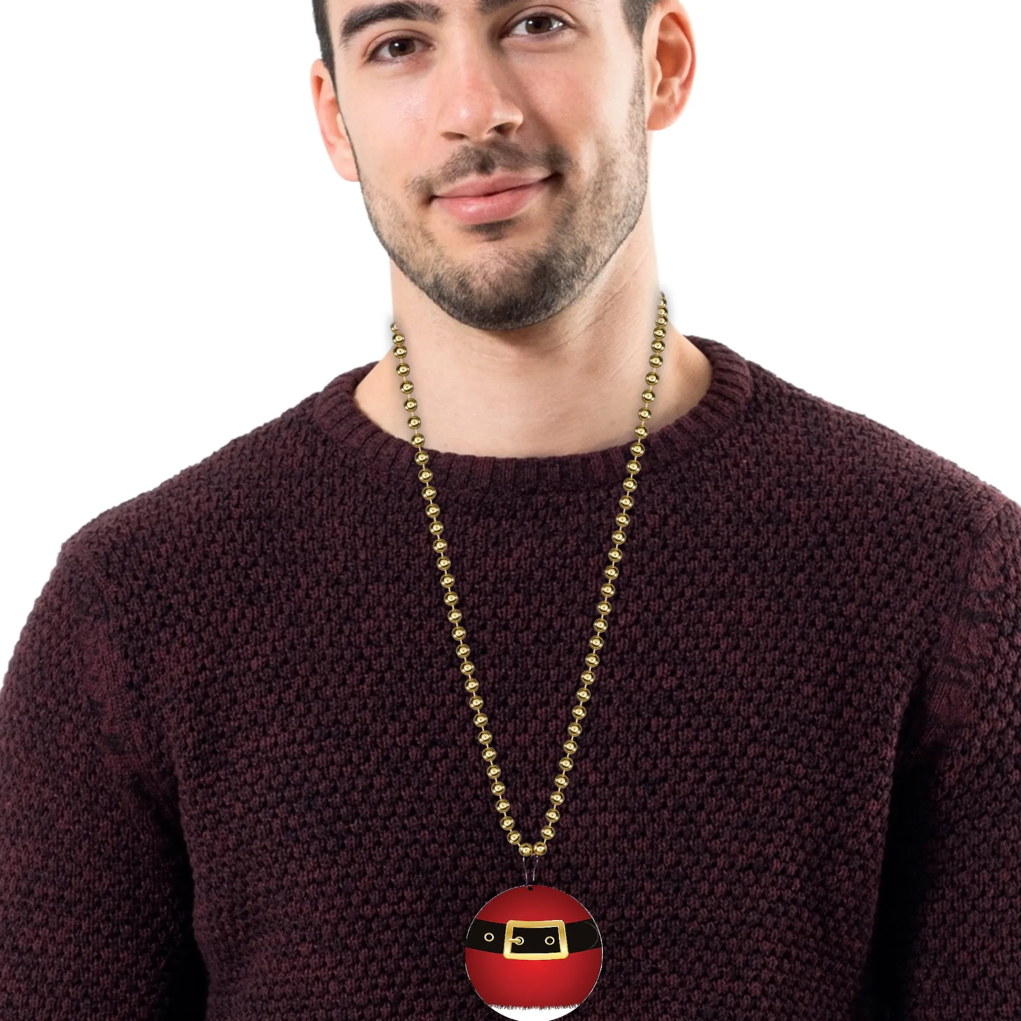 Sale Windy City Novelties Santa Belt Medallion 33" Bead Necklaces