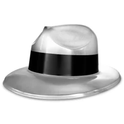 Clearance Windy City Novelties Silver Gangster Fedora Hats