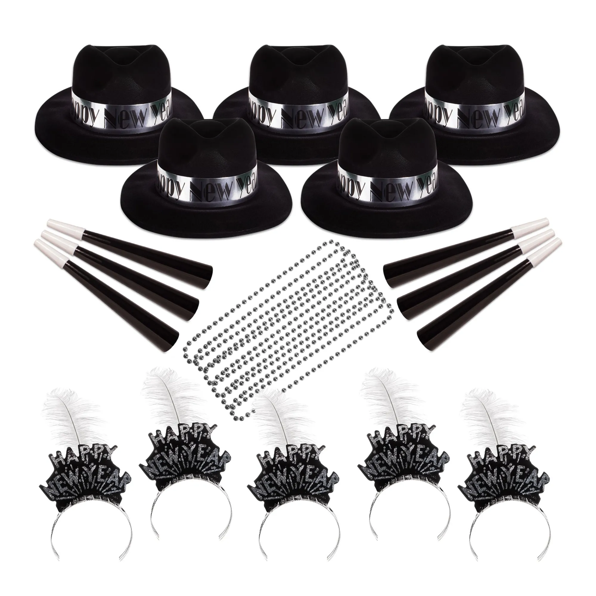 Windy City Novelties Silver Midnight New Year Party Kit For 50