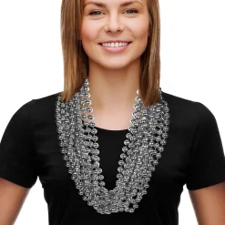 New Windy City Novelties Silver 33" 12mm Bead Necklaces