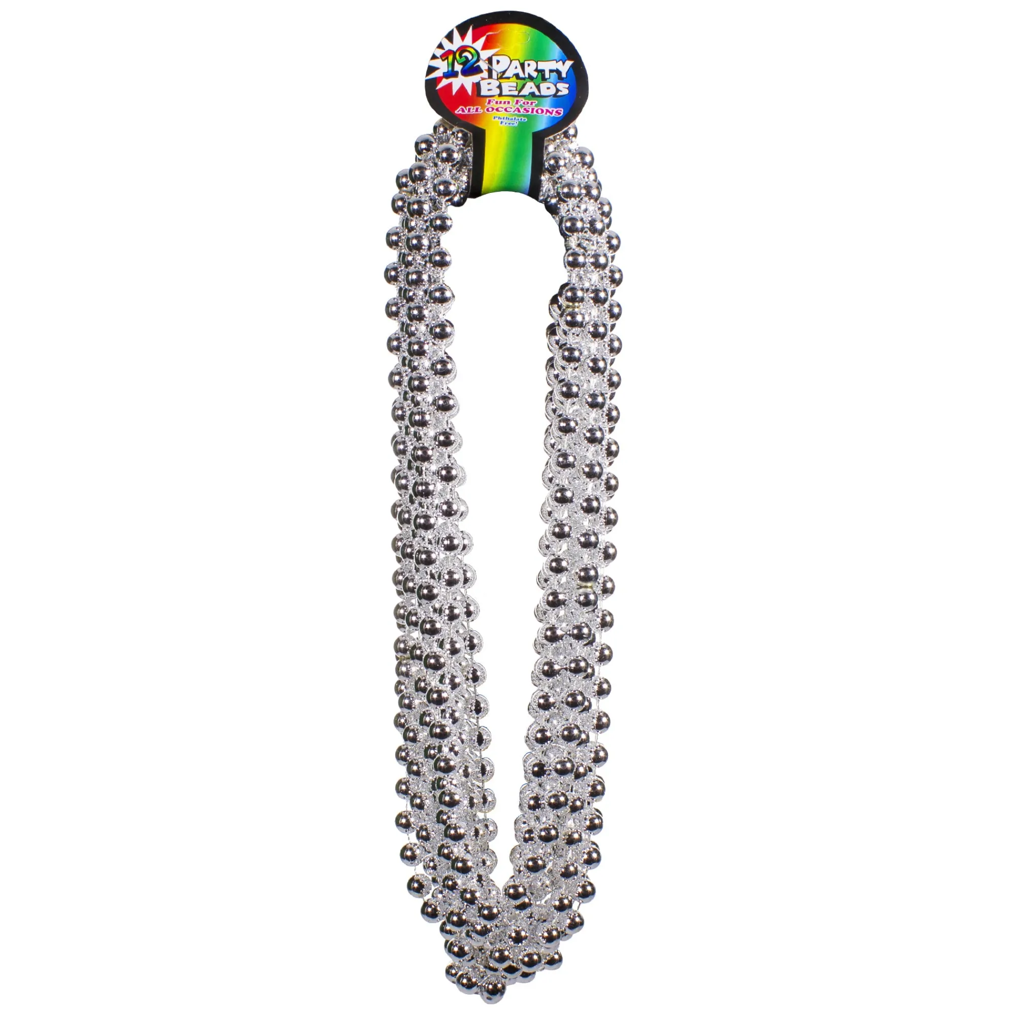 New Windy City Novelties Silver 33" 12mm Bead Necklaces