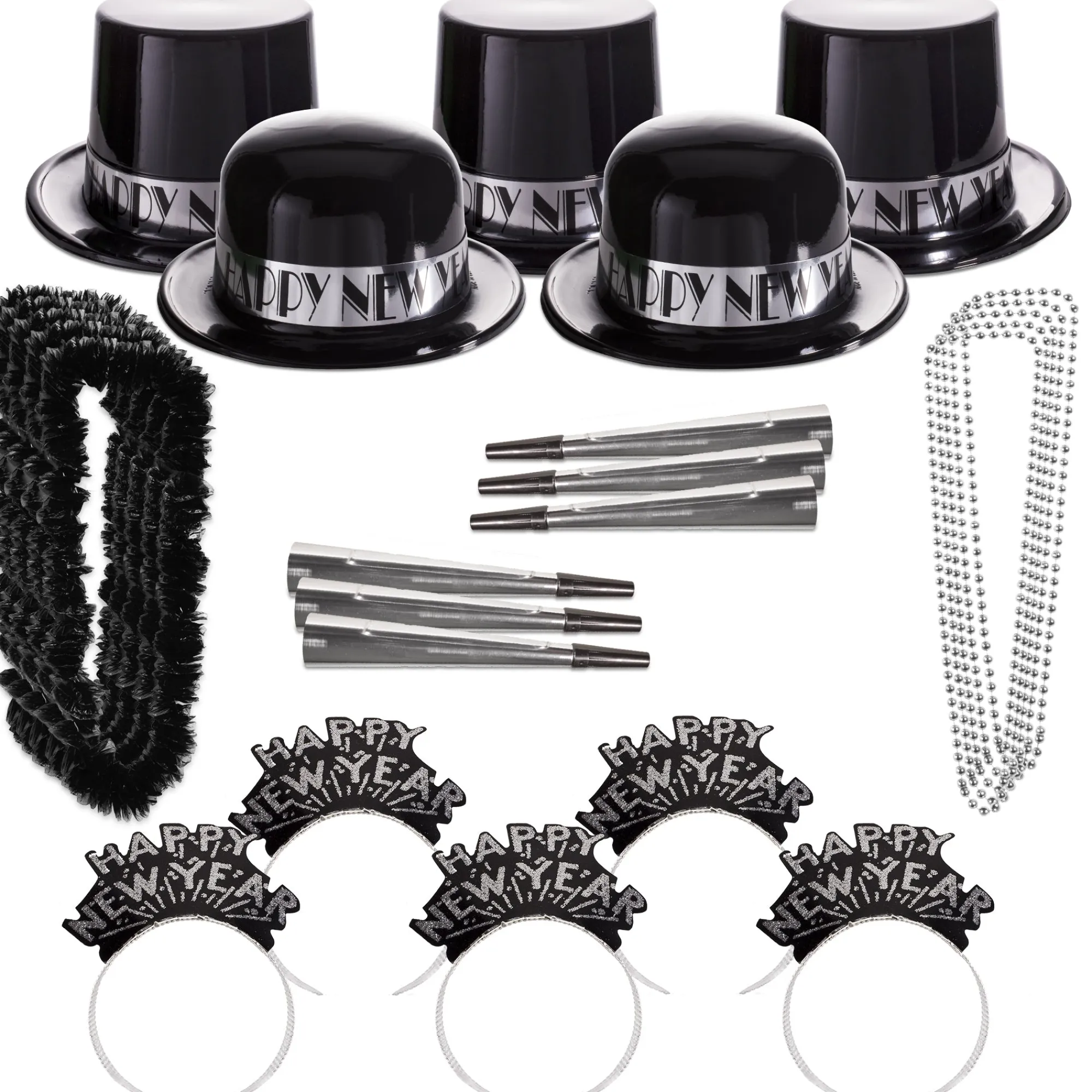 Sale Windy City Novelties Silver Showboat New Year Party Kit for 100