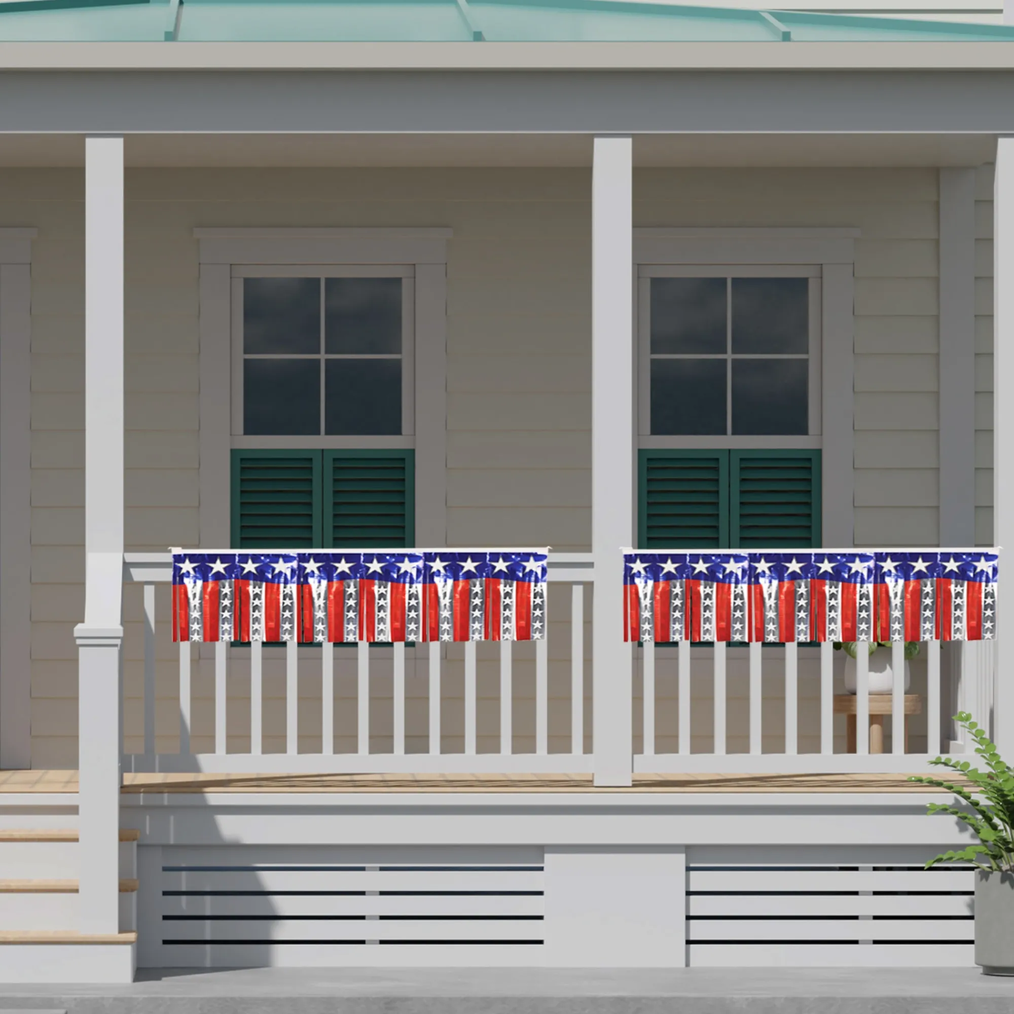 Hot Windy City Novelties Stars & Stripes Fringe Banner