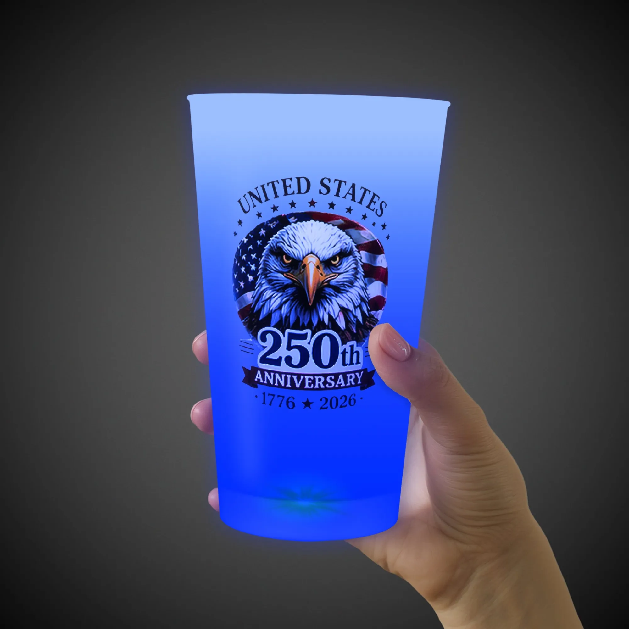 New Windy City Novelties 250th Anniversary Blue LED 16 oz. Cup