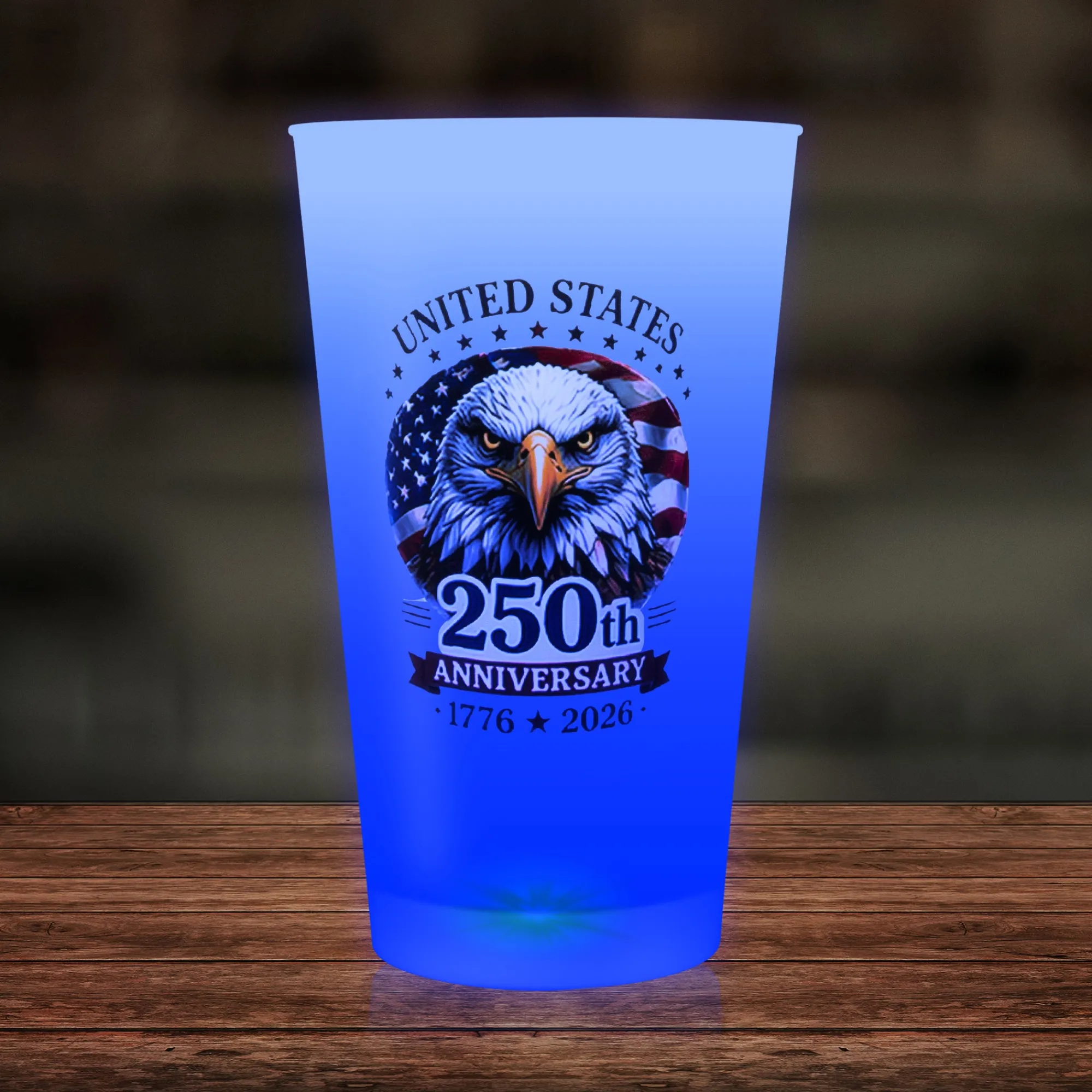 New Windy City Novelties 250th Anniversary Blue LED 16 oz. Cup