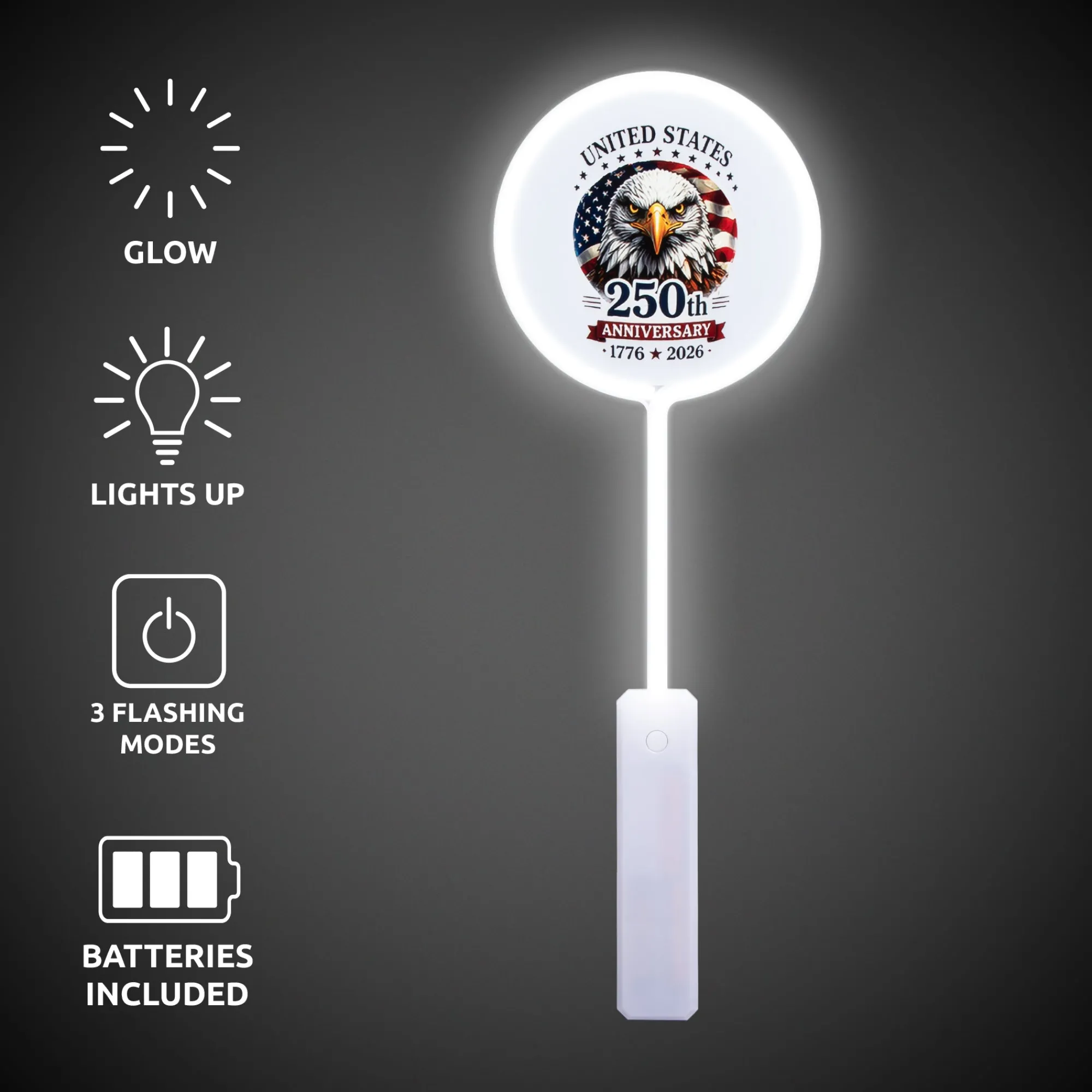New Windy City Novelties 250th Anniversary LED 18" Circle Wand