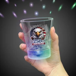 Best Windy City Novelties 250th Anniversary LED Disco Ball 8 oz. Rocks Glass