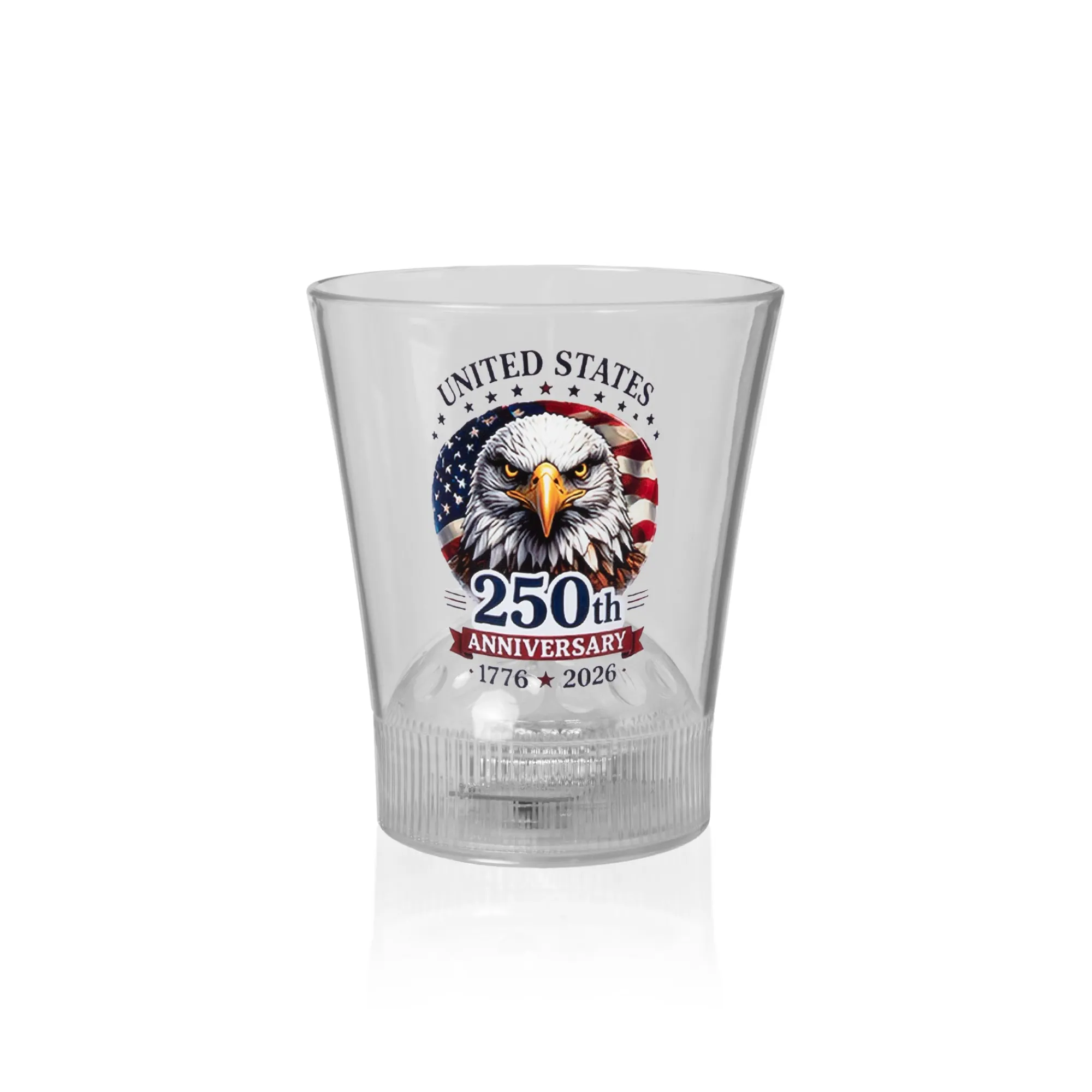 Best Windy City Novelties 250th Anniversary LED Disco Ball 8 oz. Rocks Glass