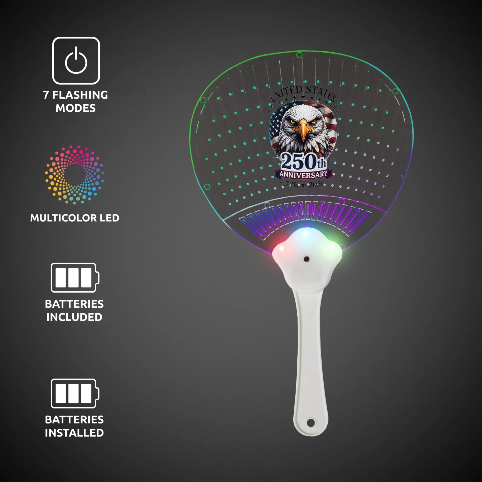 Discount Windy City Novelties 250th Anniversary LED Hand Fan