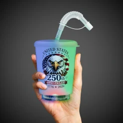 Best Windy City Novelties 250th Anniversary LED 12 oz. Cup with Straw