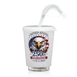 Best Windy City Novelties 250th Anniversary LED 12 oz. Cup with Straw