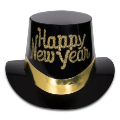 Clearance Windy City Novelties Tiffany Black & Gold New Year Party Kit for 10