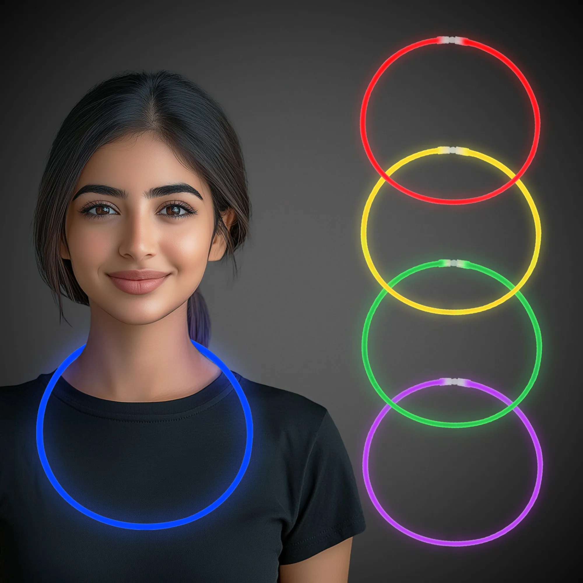 New Windy City Novelties Variety Pack 22" Glow Necklaces Assorted Colors
