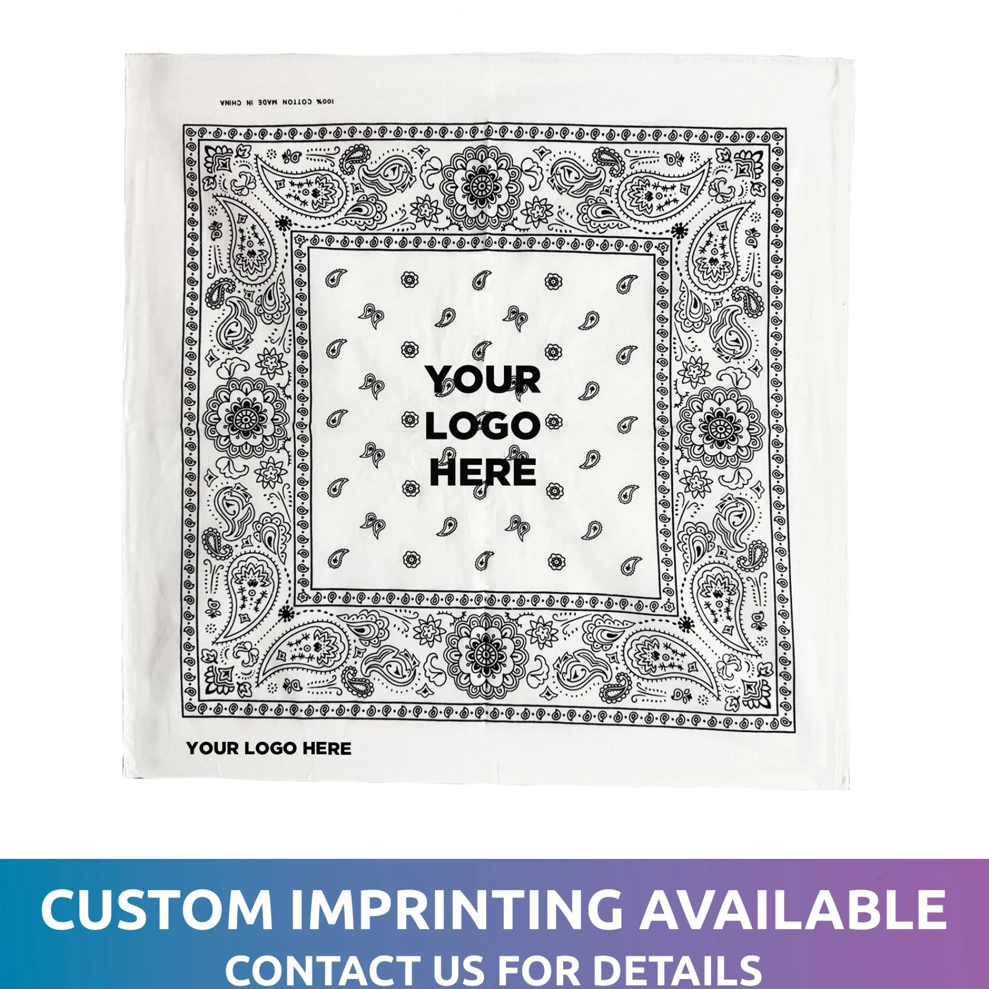 Online Windy City Novelties Cotton Bandanas White