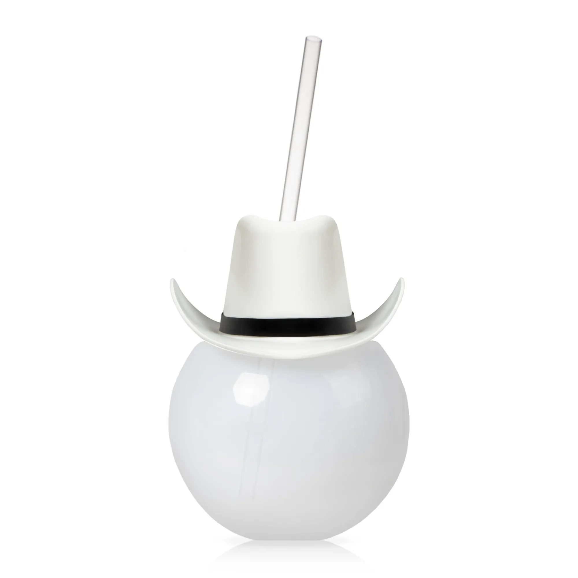 Outlet Windy City Novelties White Cowboy Hat 20 oz. Ball Cup with Straw
